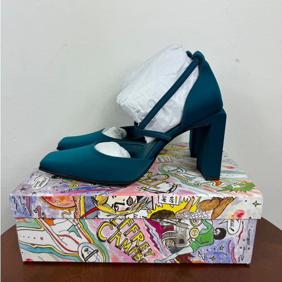 Jeffrey Campbell Popular Square-Toe Heel Pump in Dark Blue Neoprene Size 7 - Picture 5 of 9